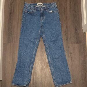 Abercrombie & Fitch The 90s Straight Mid Rise Blue Jeans